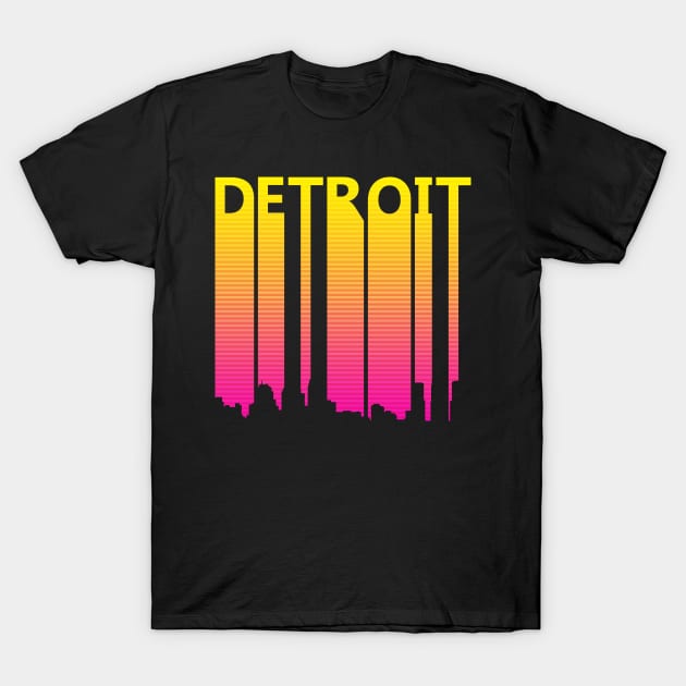 Retro 1980s Detroit Skyline T-Shirt by GWENT